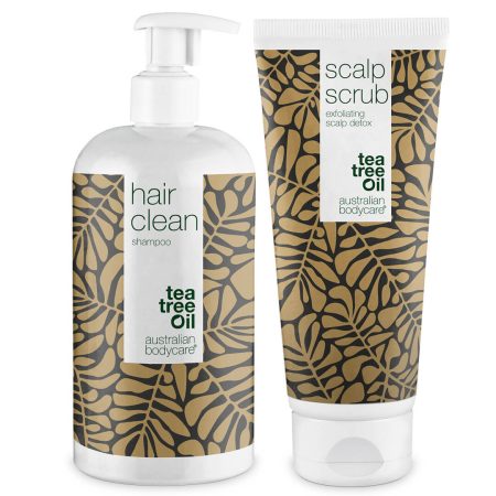 2 produkter för fett hår - Tea Tree Shampoo och skrubb för fet hårbotten och fett hår