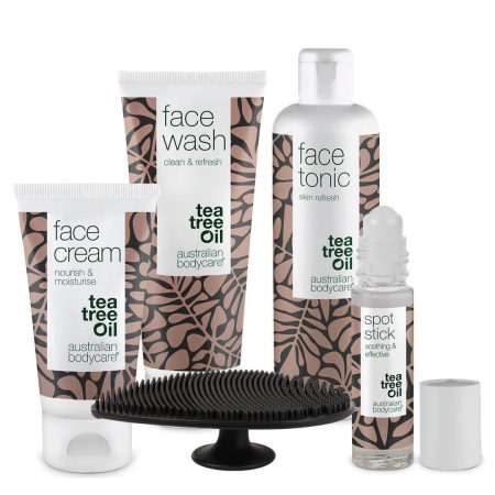 Ansiktspaket med ansiktsborste - 5 - pack för daglig rengöring av oren hud med finnar